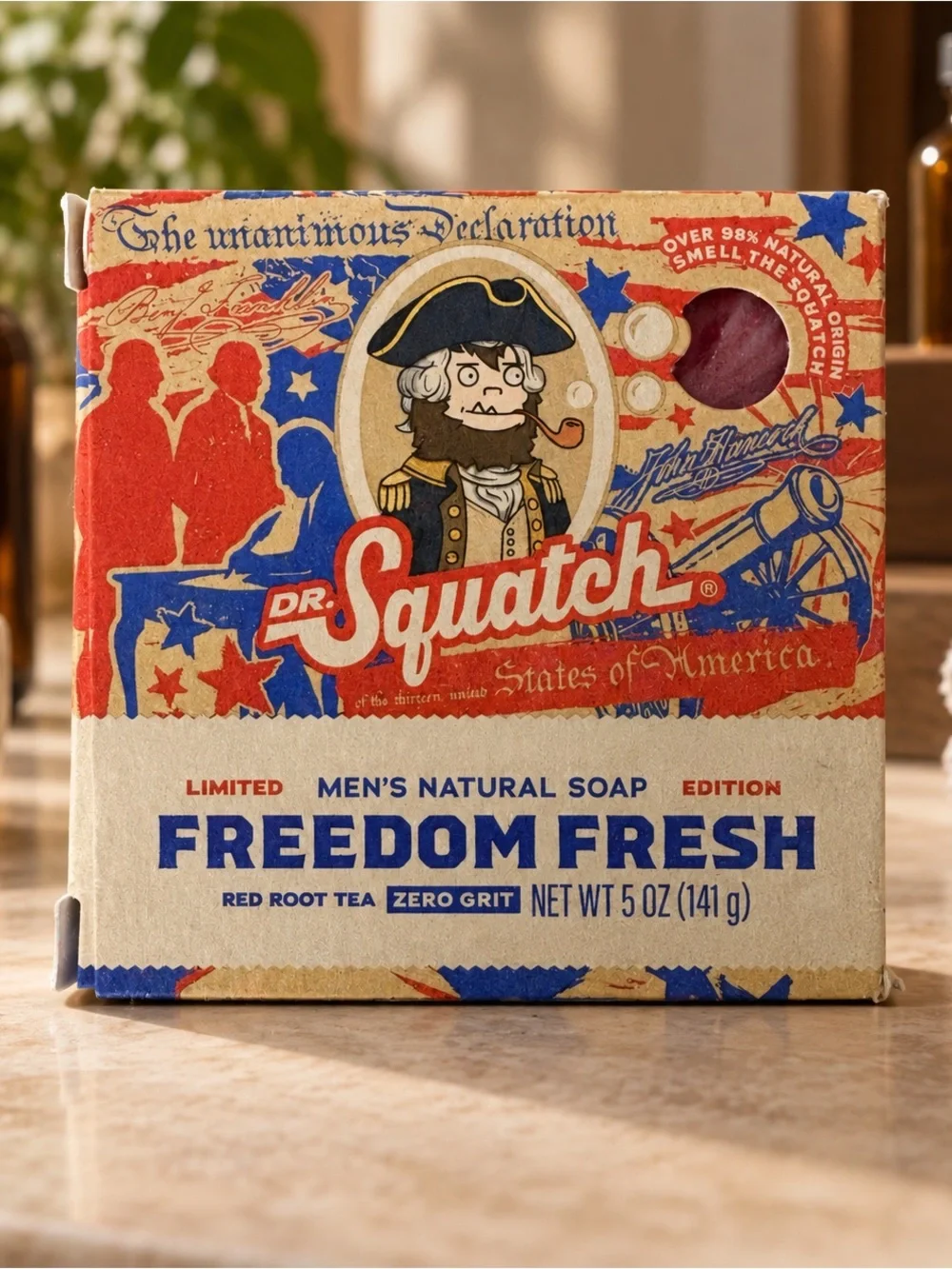 Dr. Squatch Freedom Fresh Limited Edition Natural Bar Soap 5 oz Zero Grit
